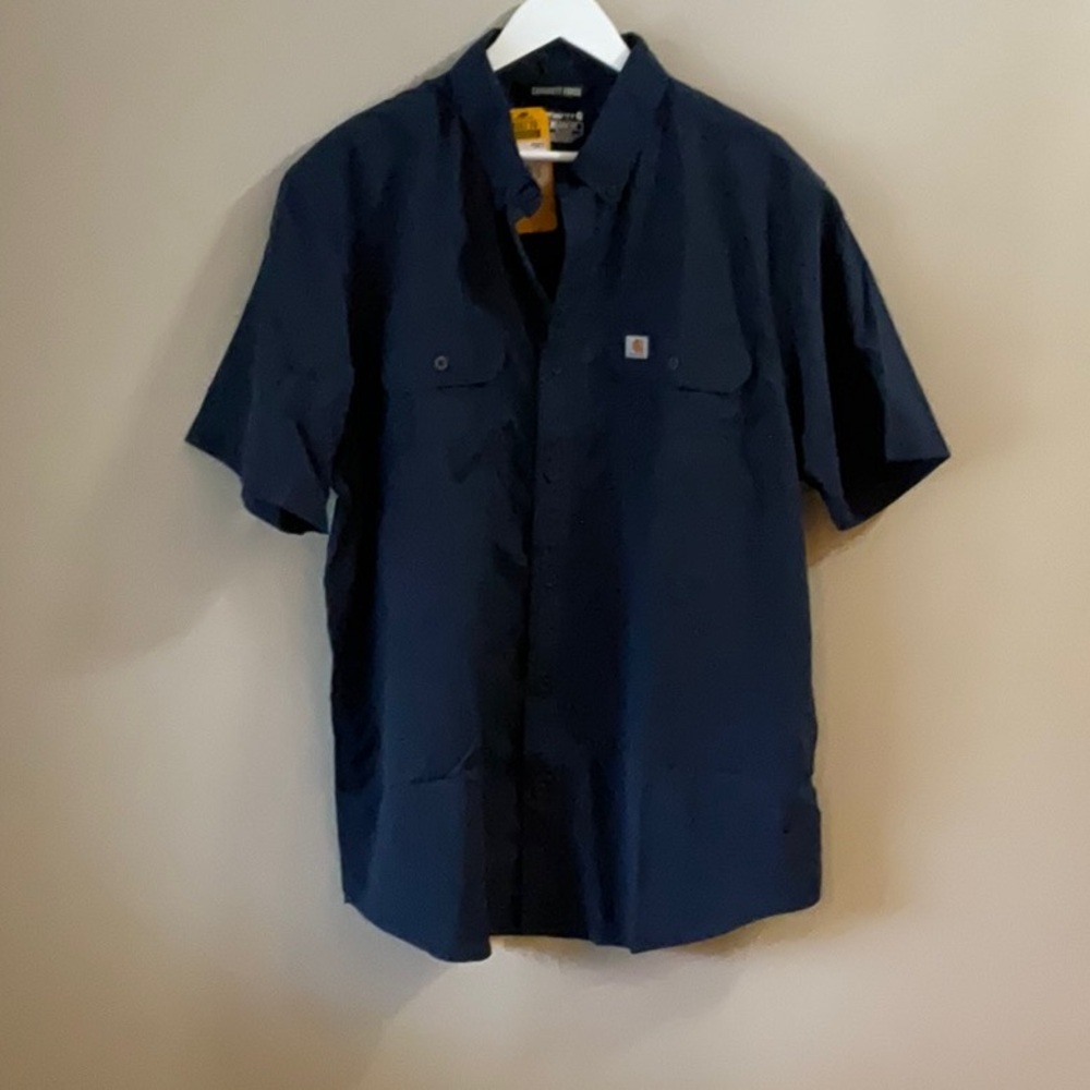 CARHARTT FORCE® RELAXED FIT LIGHTWEIGHT SHORT-SLEEVE SHIRT navy